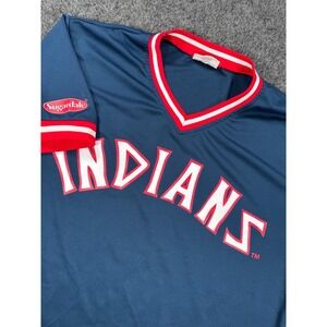 VTG Cleveland Indians Sugardale Promo Jersey Shirt Mens Large Blue MLB Baseball